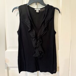 H&M Black Tank Top with Ruffle in the front